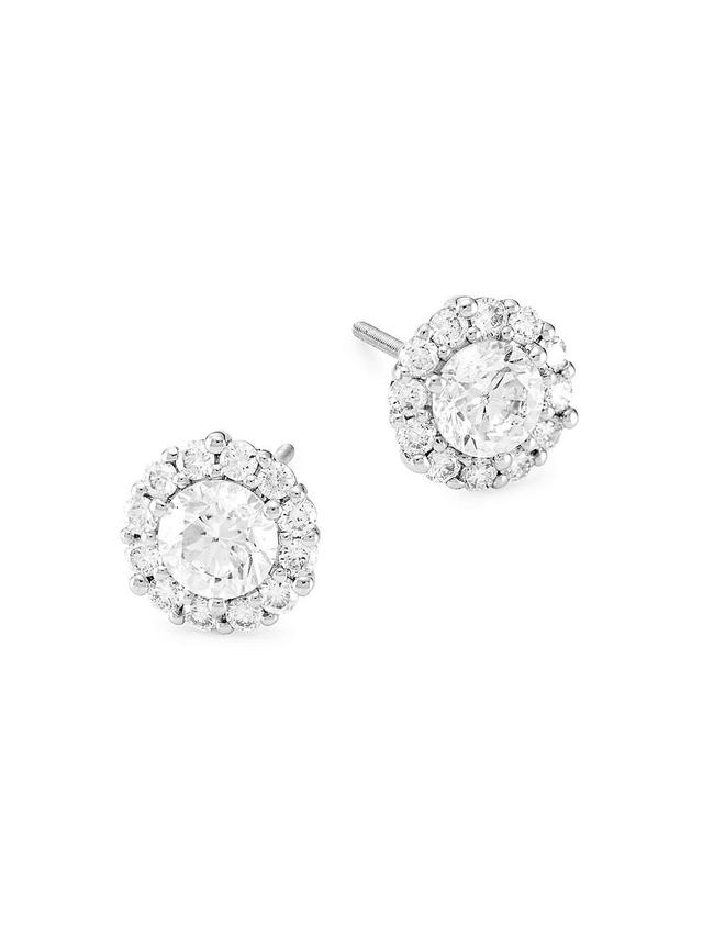 Womens 18K White Gold & 2.0 TCW Diamond Stud Earrings Product Image