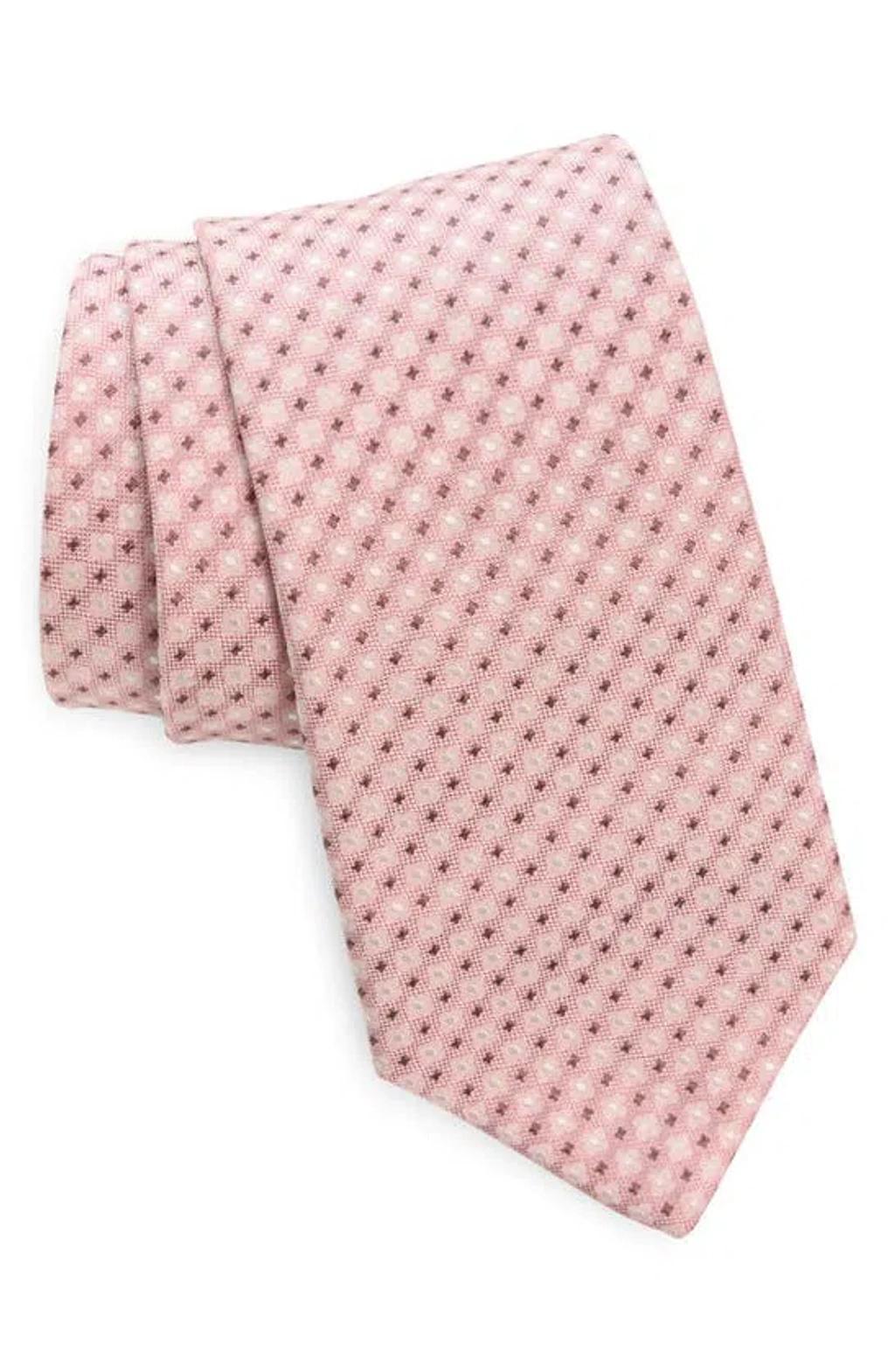 CANALI Neat Silk Tie In Pink Product Image