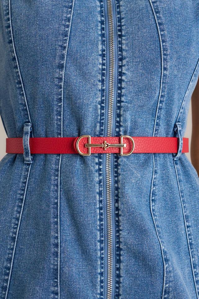 Endless Charm Red Textured Belt Product Image