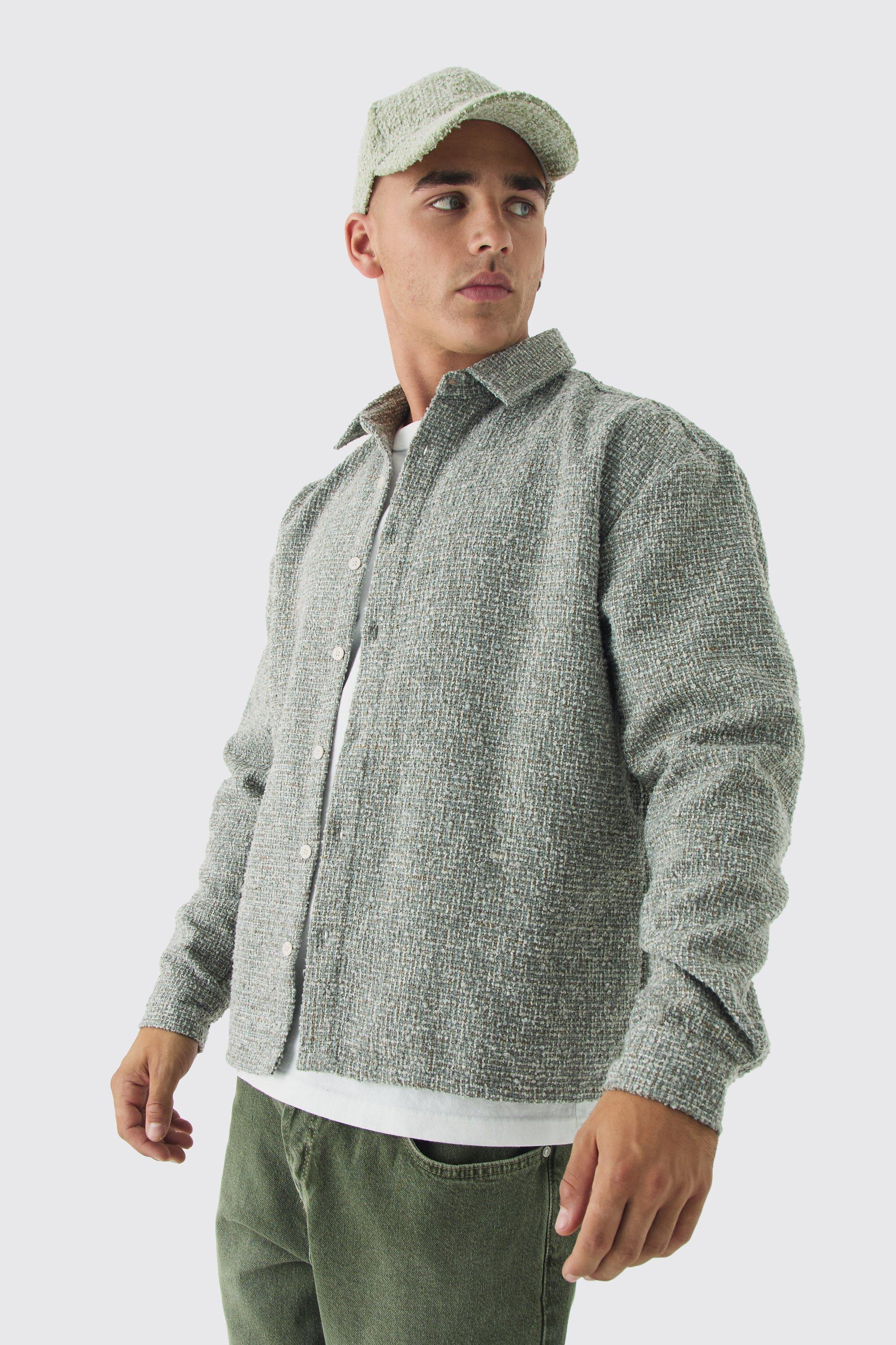 Oversized Boucle Overshirt | boohooMAN USA Product Image