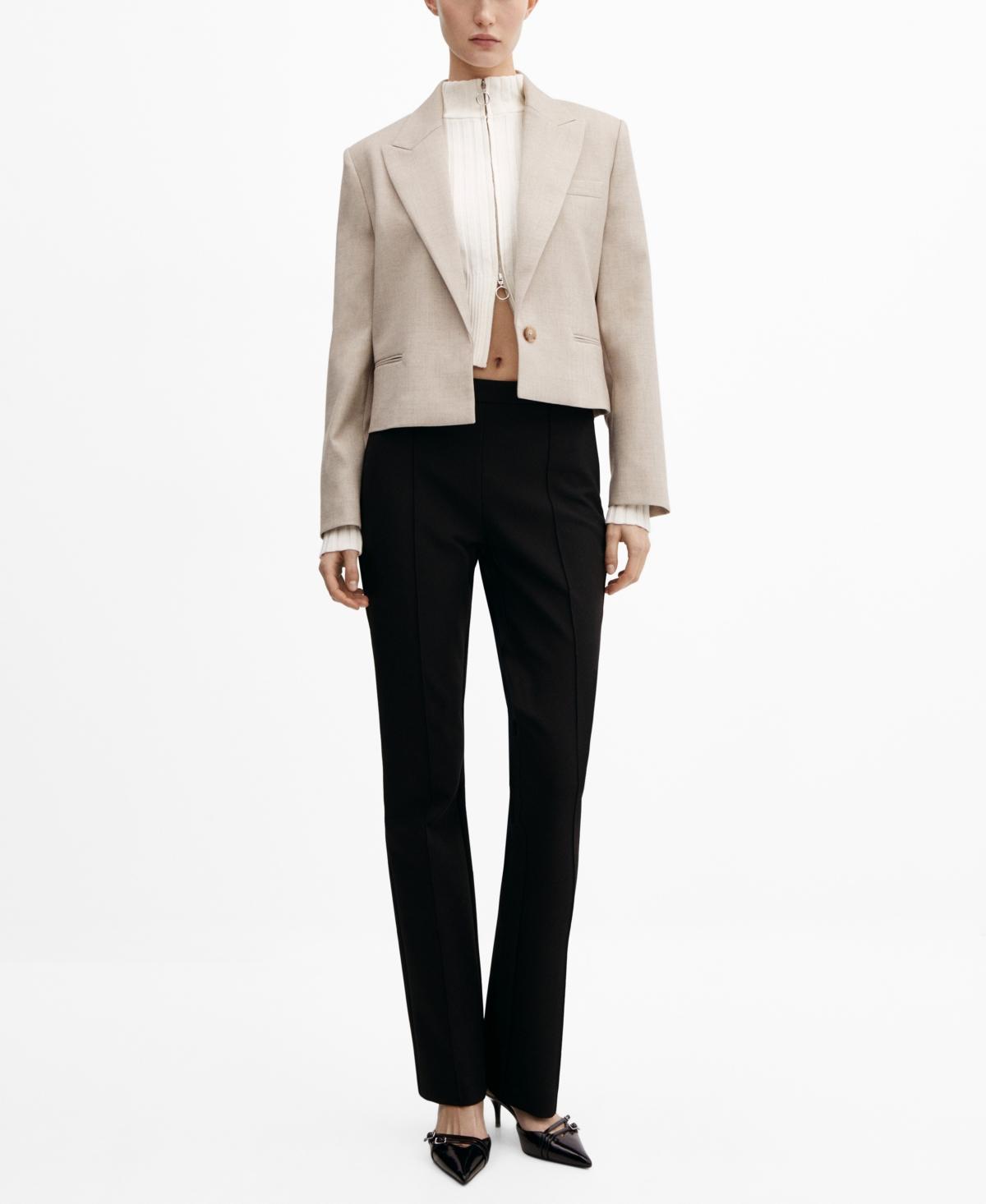 Cropped blazer with button - Women | MANGO USA Product Image