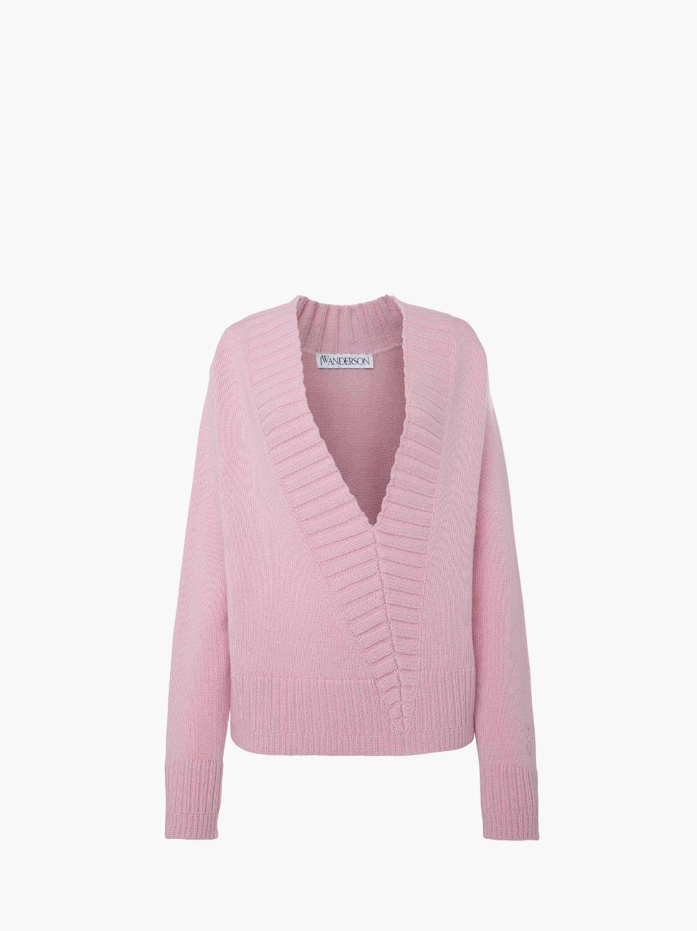 DRAPED TIE-FRONT SWEATER in pink | JW Anderson US  Product Image