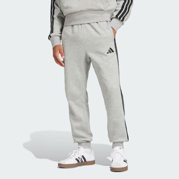 adidas Essentials 3-Stripes Fleece Pants Medium Grey Heather XS Mens product image