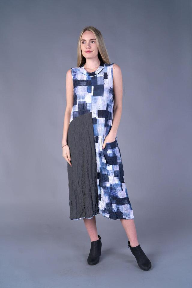 Grey Contrast Crinkle Dress Product Image