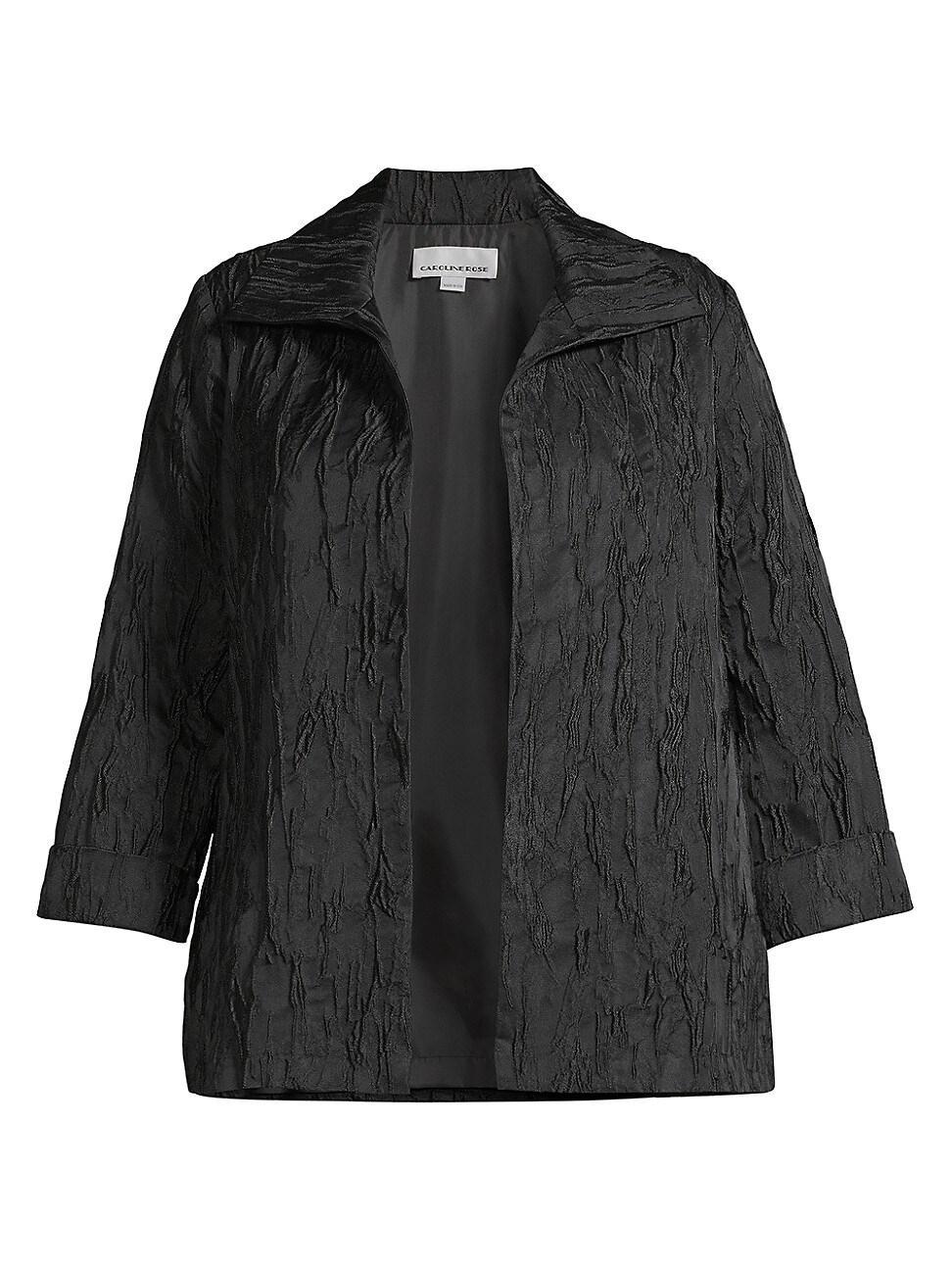 Womens Plus Textured Jacquard A-Line Jacket Product Image