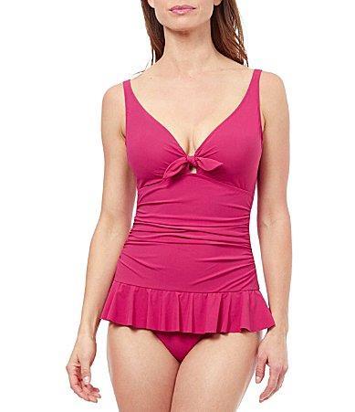 Womens Dandy Bow-Tie V-Neck Tankini Product Image