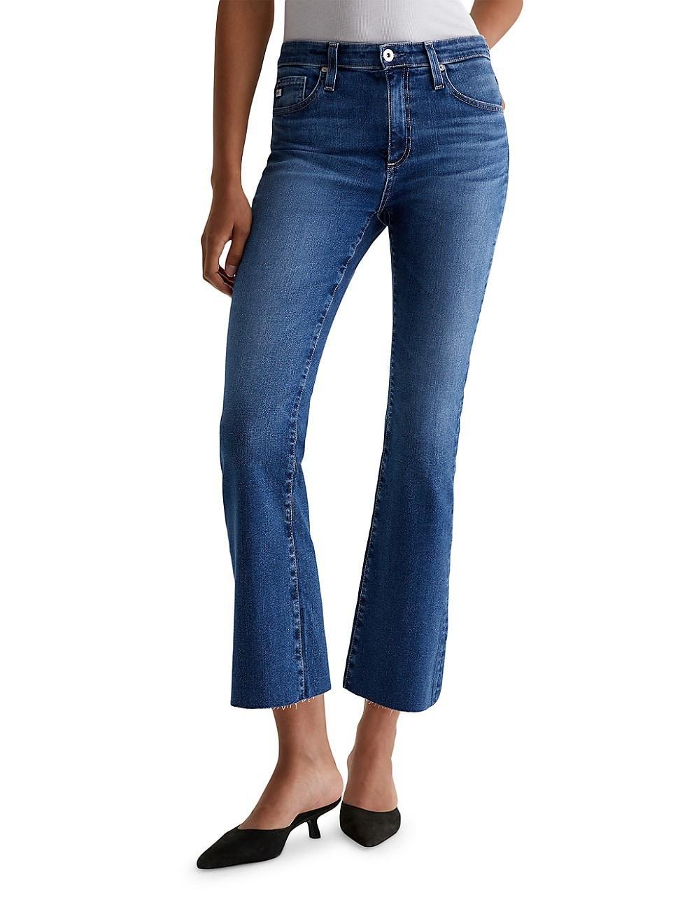 Womens Farrah Mid-Rise Stretch Cropped Boot-Cut Jeans product image