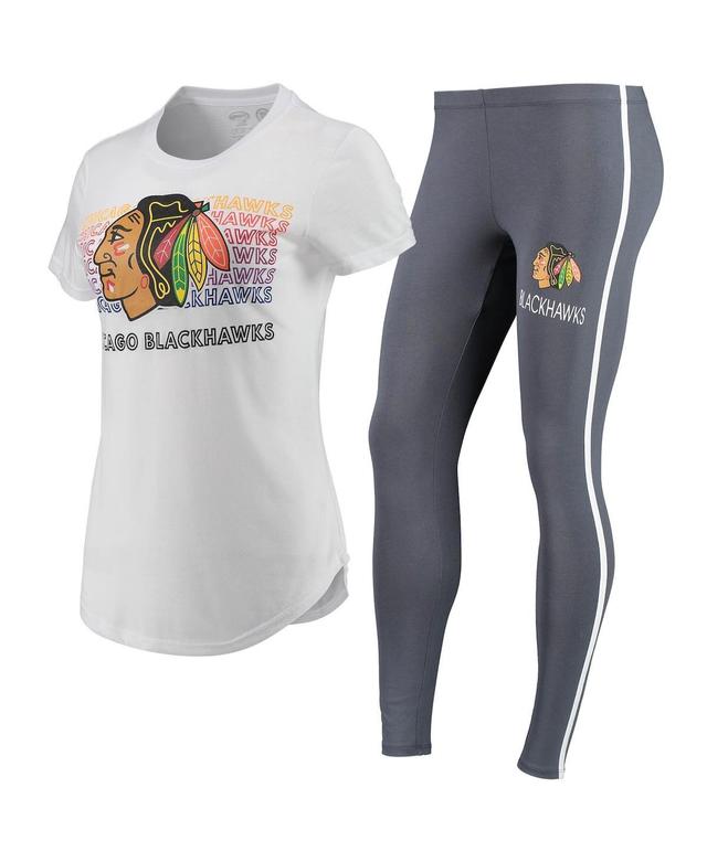 Womens White Chicago Blackhawks Sonata T-shirt and Leggings Set - White Product Image