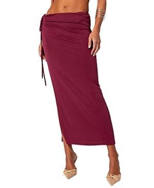 EDIKTED Frankie Drawstring Ruched Side Slit Skirt Product Image