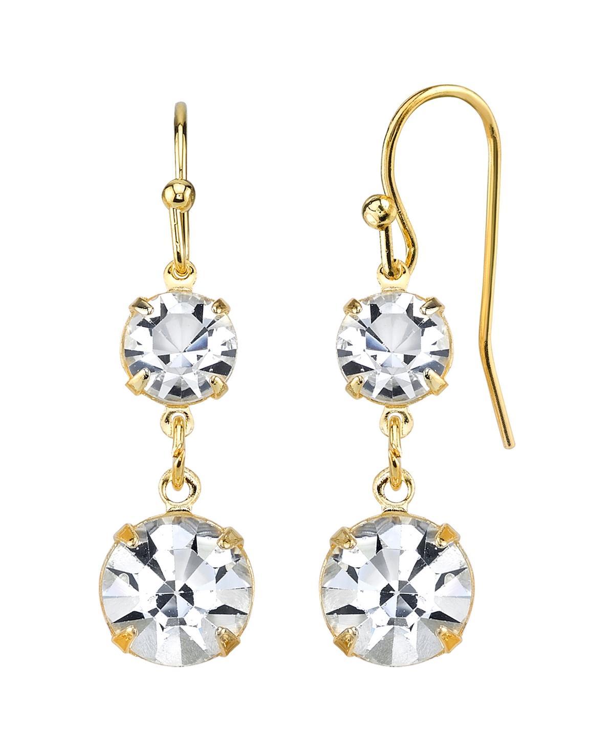 1928 Crystal Gold Tone Drop Earrings, Womens, Yellow Product Image