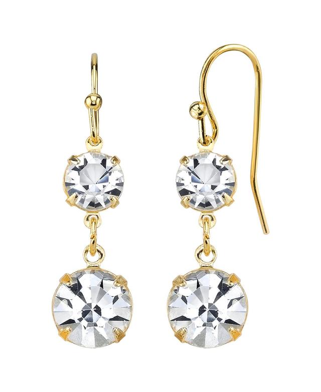 1928 Crystal Gold Tone Drop Earrings, Womens Product Image