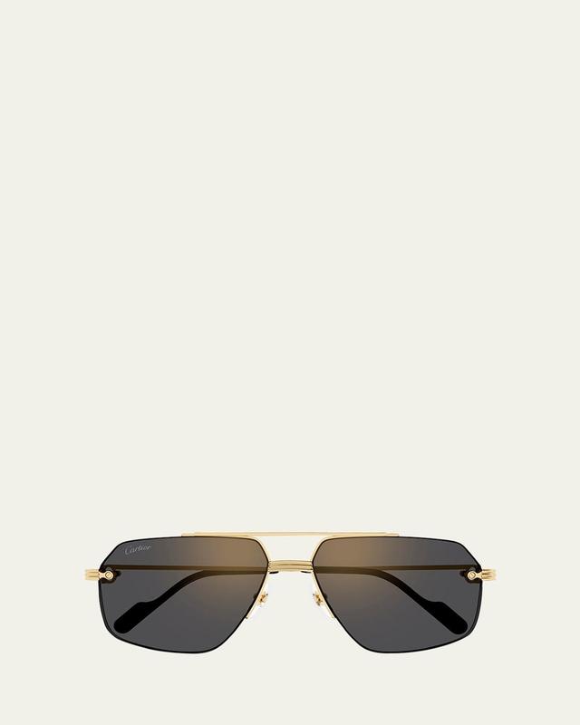 Mens Double-Bridge Metal Aviator Sunglasses Product Image