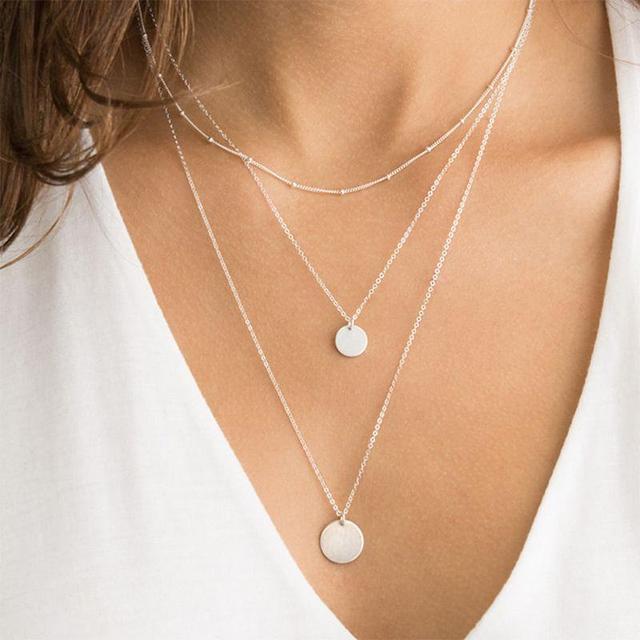 Disc Pendant Layered Alloy Choker Product Image