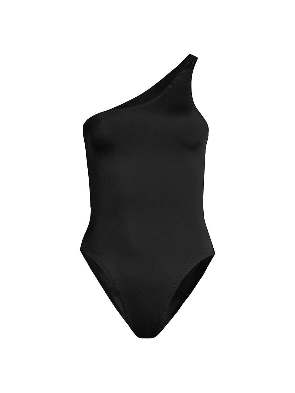 Norma Kamali One Shoulder Mio (Black) Women's Swimsuits One Piece Product Image