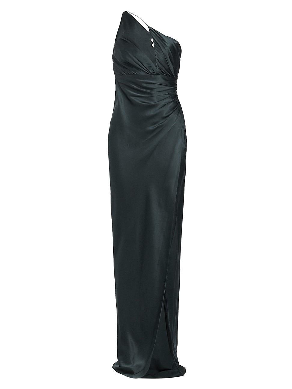 Womens Asymmetric Silk One-Shoulder Gown Product Image