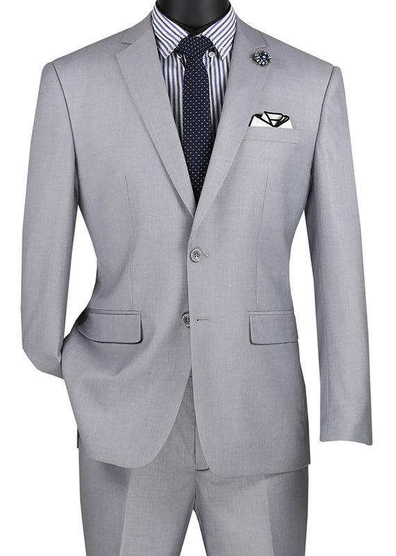 Slim Fit Men's Suit 2 Piece 2 Button in Light Gray Product Image