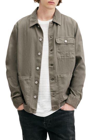 ALLSAINTS Nevis Cotton Twill Chore Jacket In Bancha Green Product Image