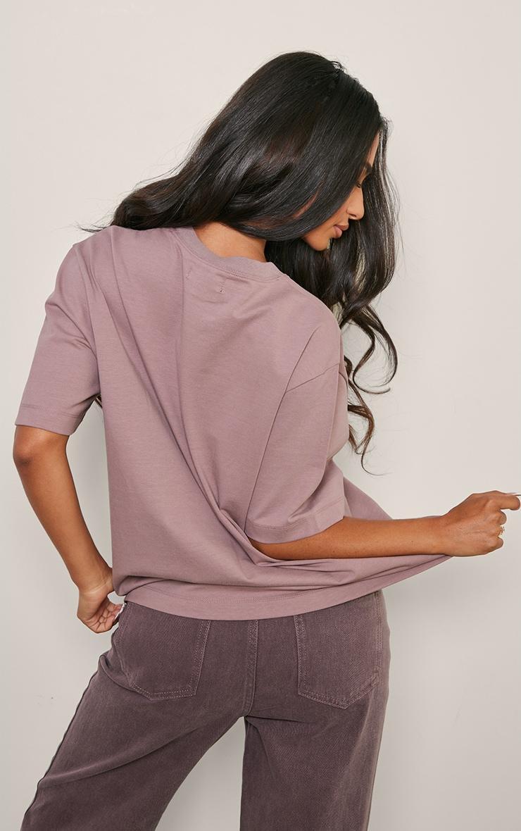 Petite Mauve Premium Cotton Oversized T-shirt Product Image