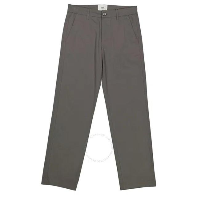 Ami Paris Men's Gris Mineral Straight Fit Chino Trousers In Gray Product Image