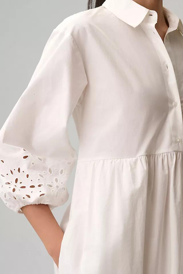 The Bettina Tiered Shirt Dress by Maeve: Eyelet Edition Product Image