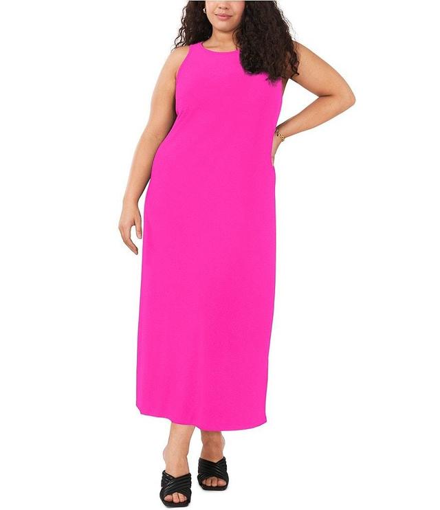 Vince Camuto Plus Size Sleeveless Crew Neck Keyhole Back Knit Maxi Dress Product Image