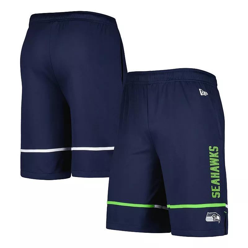 Mens New Era College Seattle Seahawks Combine Authentic Rusher Training Shorts Blue Product Image