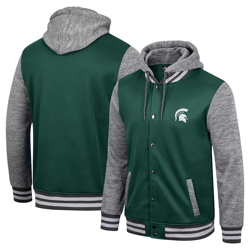 Mens Colosseum Michigan State Spartans Robinson Hoodie Full-Snap Jacket Product Image