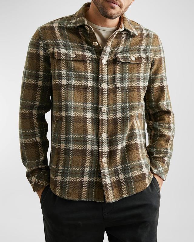 Mens Berkshire Herringbone Plaid Overshirt Product Image