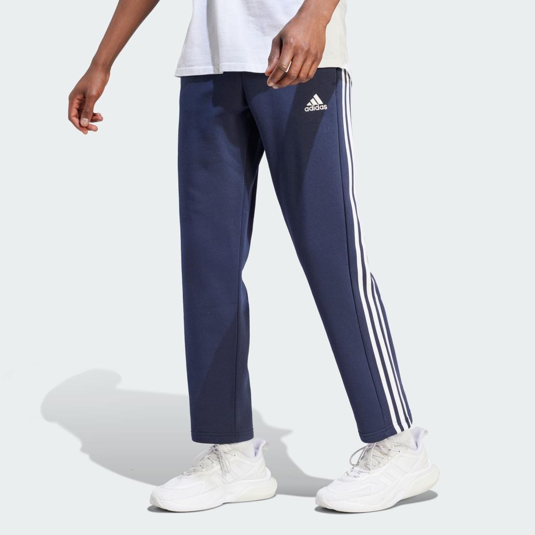 adidas Mens adidas Essentials 3-Stripes Open Hem Fleece Pants - Mens Black Product Image