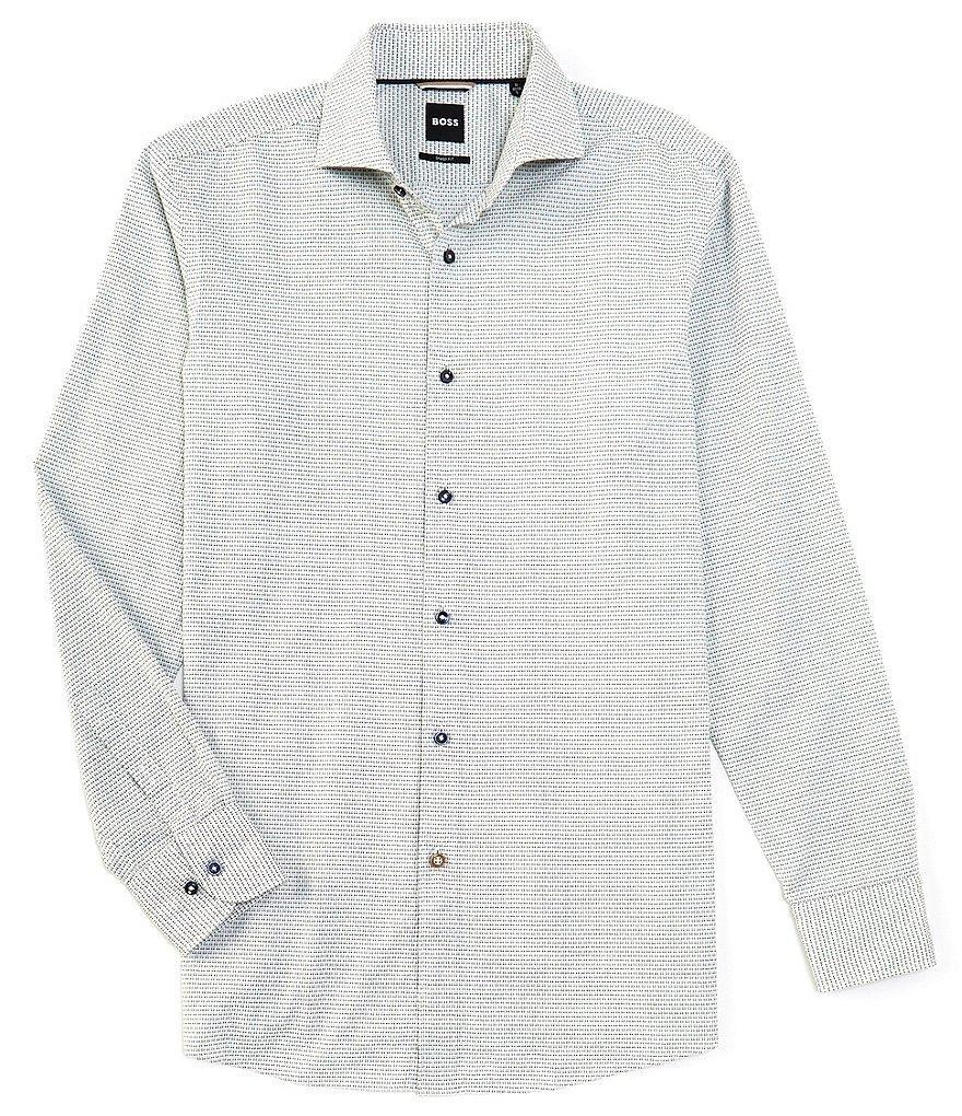 Hugo Boss Sharp Fit Spread Collar Printed Dobby Dress Shirt Product Image