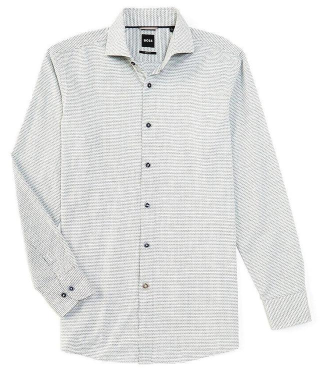 Hugo Boss Sharp Fit Spread Collar Printed Dobby Dress Shirt Product Image