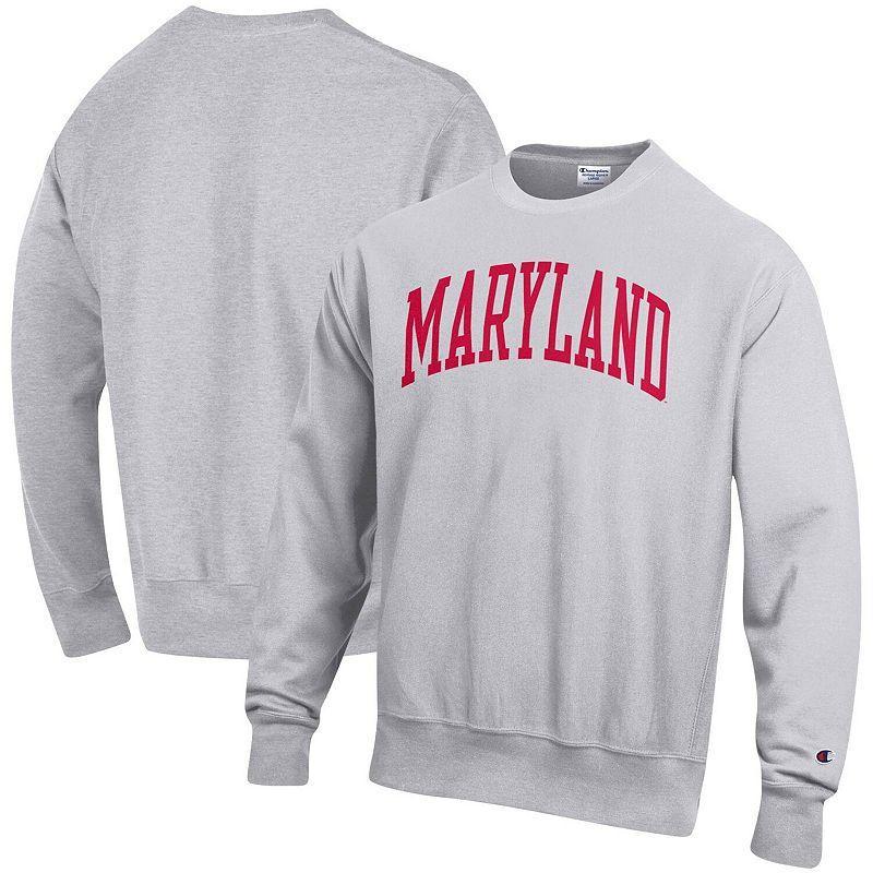 Mens Champion Heathered Gray Maryland Terrapins Arch Reverse Weave Pullover Sweatshirt Product Image