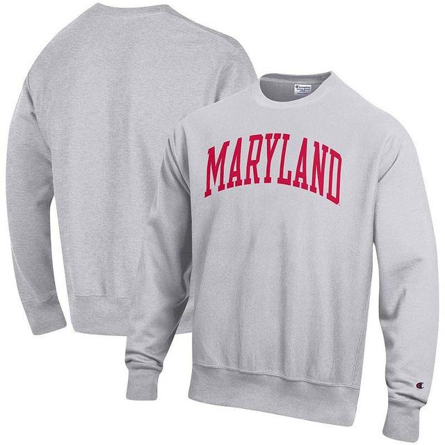 Mens Champion Heathered Gray Maryland Terrapins Arch Reverse Weave Pullover Sweatshirt MAR Grey Product Image