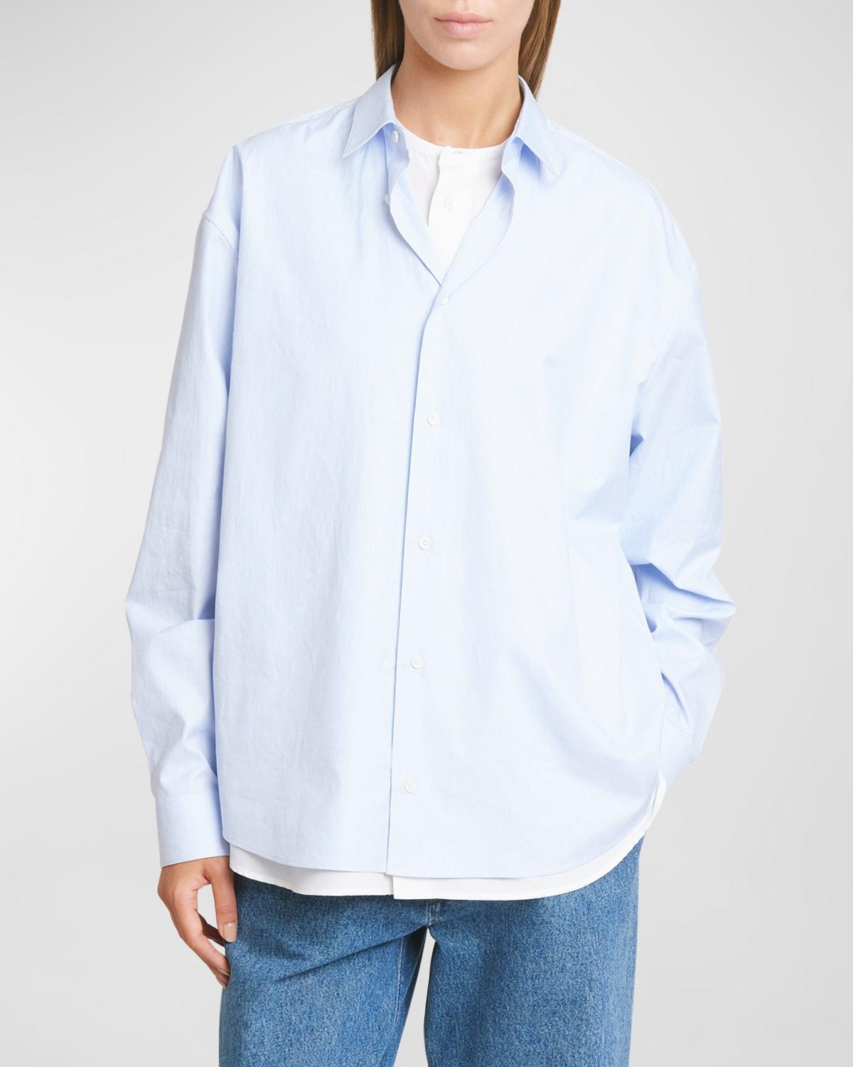 Double Layered Button-Down Blouse Product Image