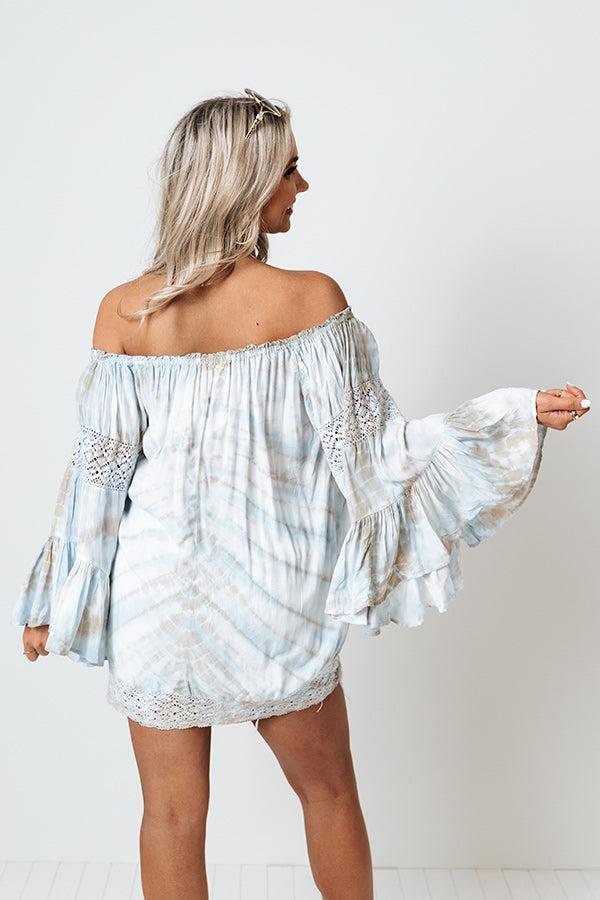 Beachy Twist Tie Dye Shift Top In Sky Blue Product Image