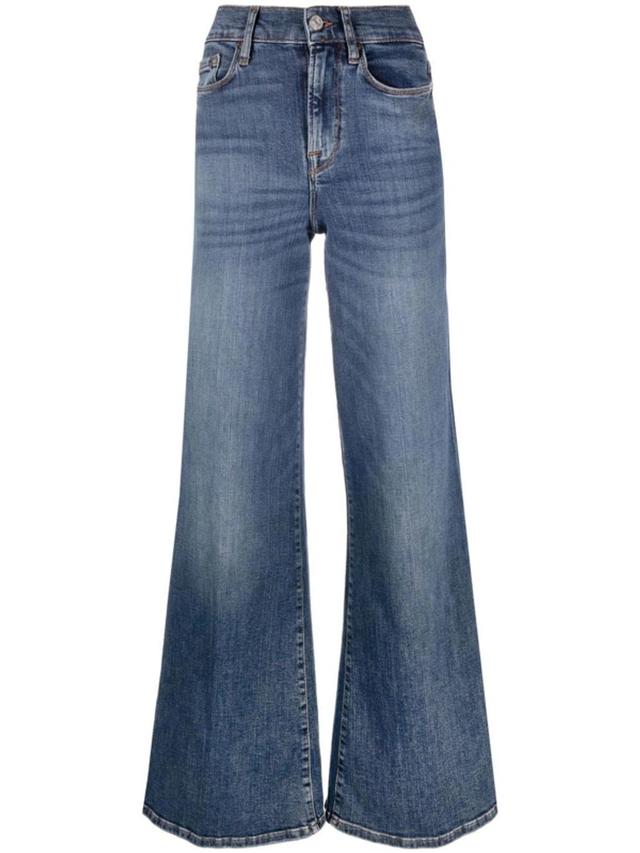 FRAME High-rise Flared Jeans In Blue Product Image