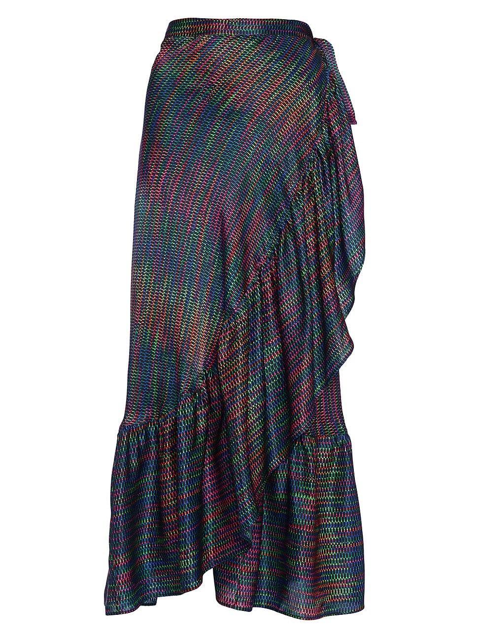 Womens Neon Silk Wrap Maxi Skirt Product Image