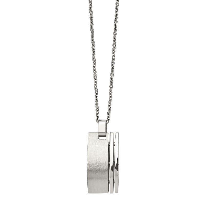 Chisel Stainless Steel Brushed Pendant on a Cable Chain Necklace Product Image