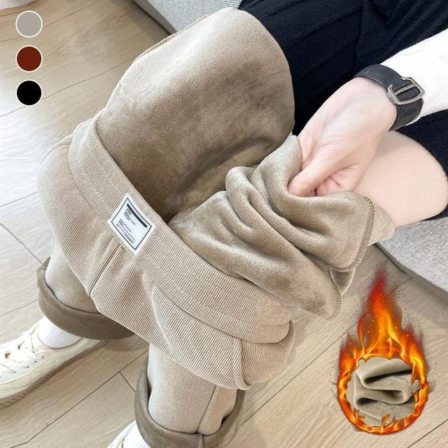 High Waist Plain Loose Fit Sweatpants Product Image