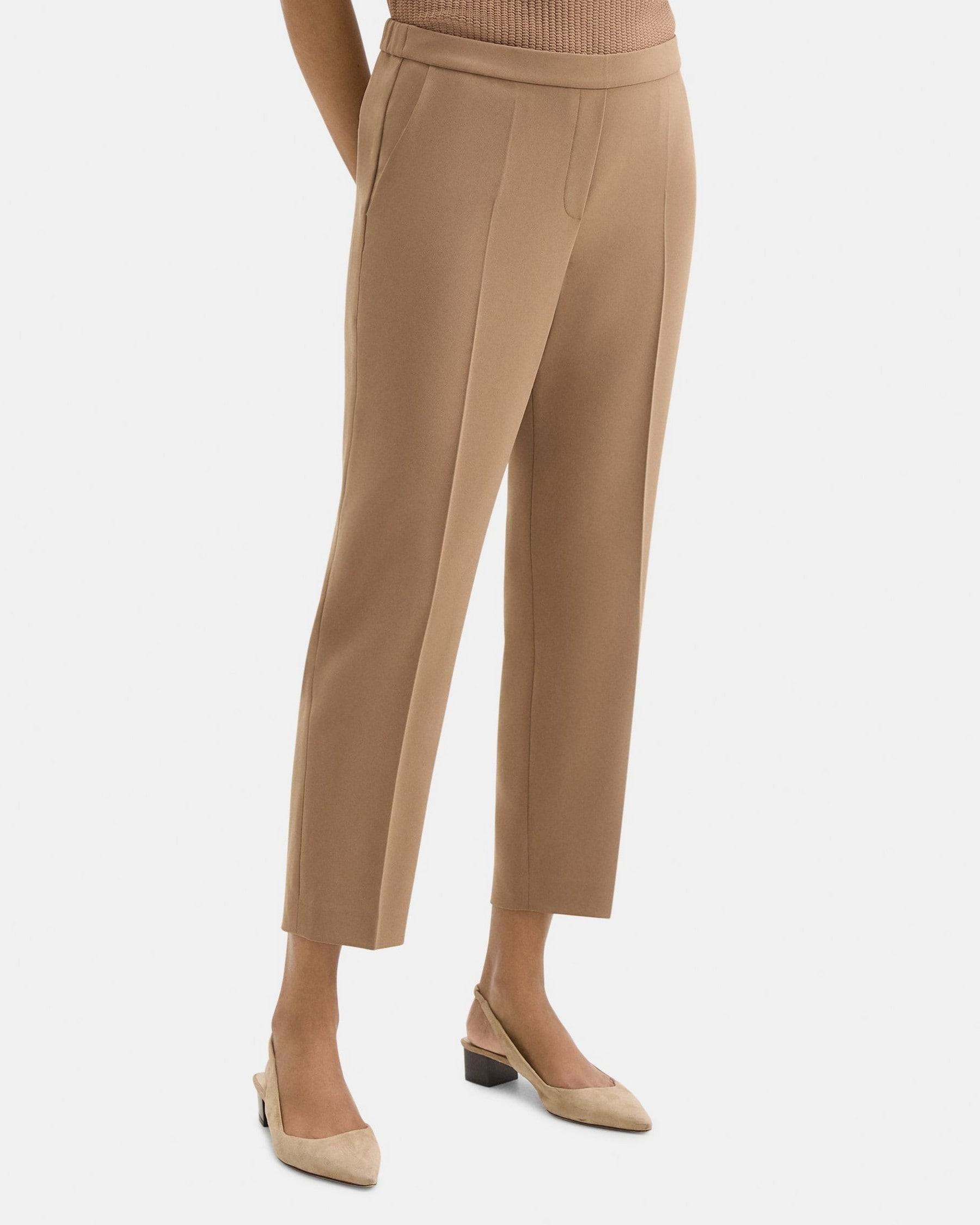 Cropped Slim Pull-On Pant in Crepe Product Image