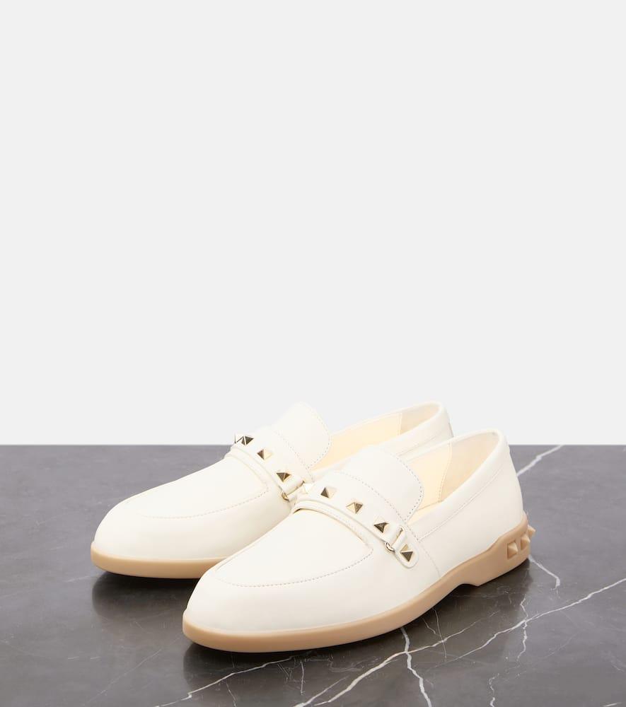 Valentino Leather Loafer In White Product Image