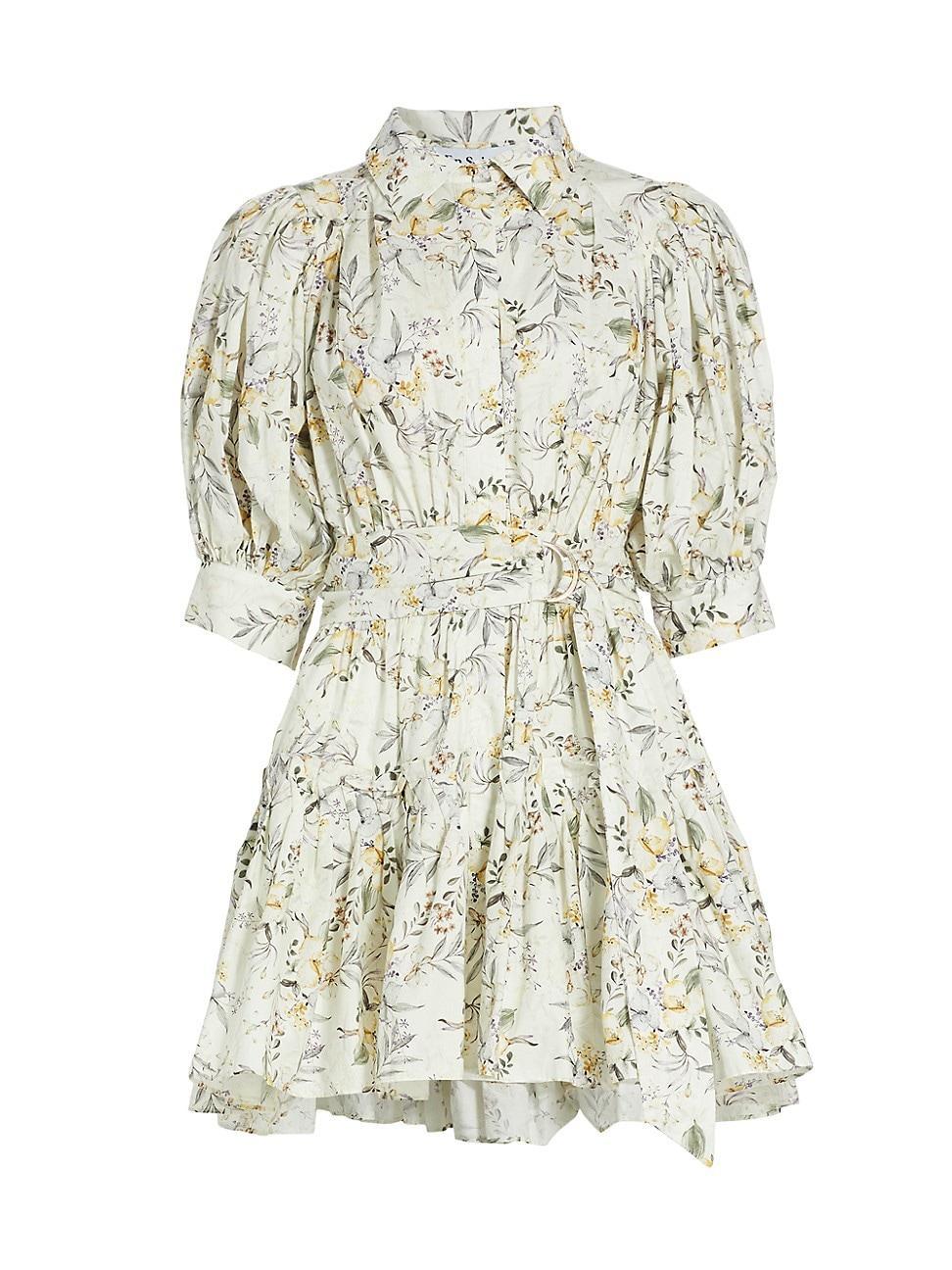 En Saison Floral Cotton Poplin Mini Shirtdress Product Image