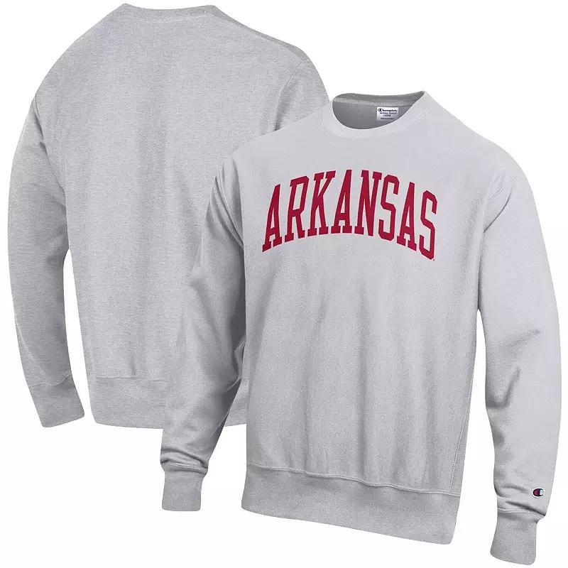 Mens Champion Heathered Gray Arkansas Razorbacks Arch Reverse Weave Pullover Sweatshirt Product Image