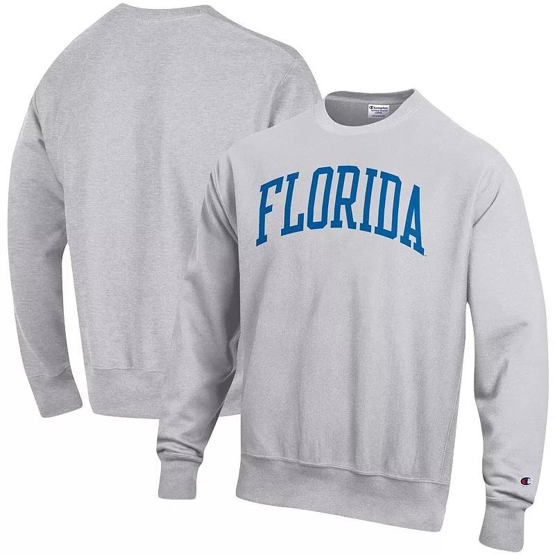 Mens Champion Heathered Gray Florida Gators Arch Reverse Weave Pullover Sweatshirt Product Image