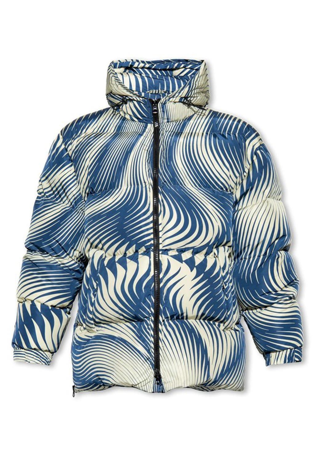 Insulated Hooded Jacket In Blue Product Image