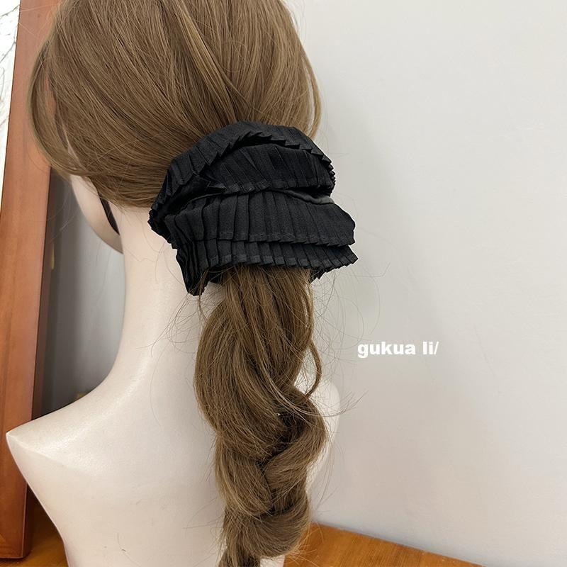 Pleated Panel Faux Leather Scrunchie Product Image