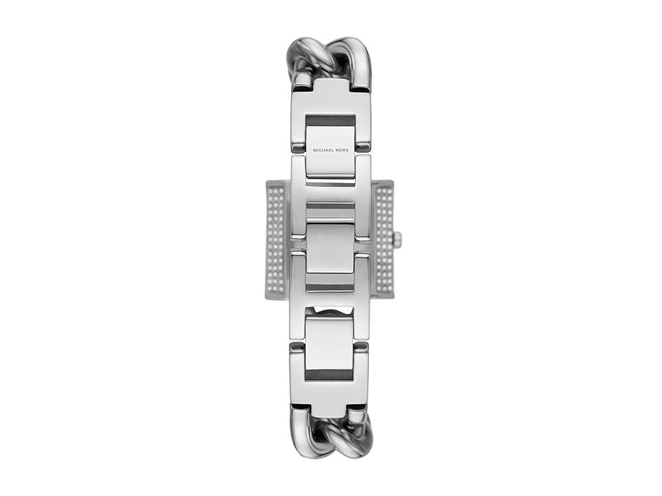 Michael Kors Womens MK Chain Lock Three-Hand Stainless Steel Bracelet Watch Product Image