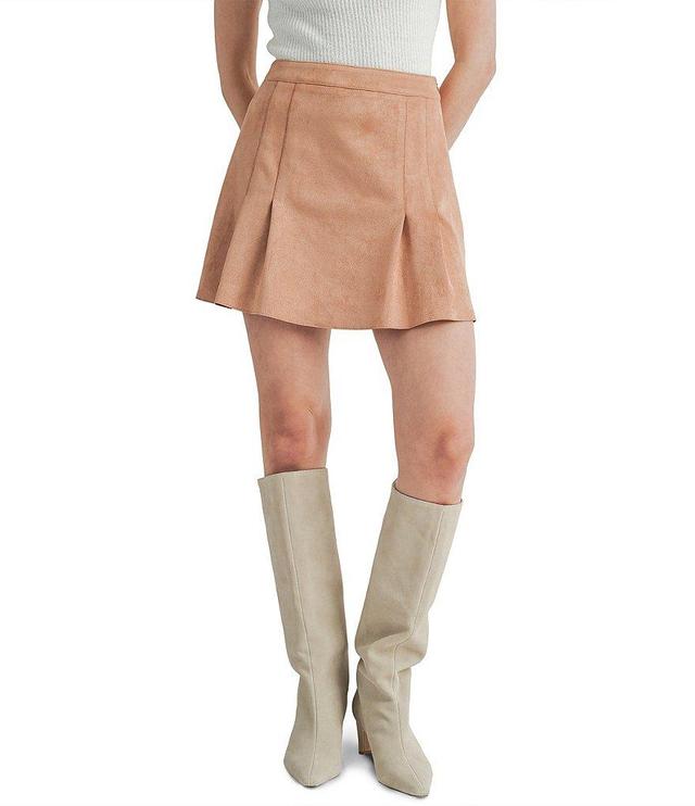 Sage The Label Nurture Vegan Suede Pleated Mini Skirt Product Image