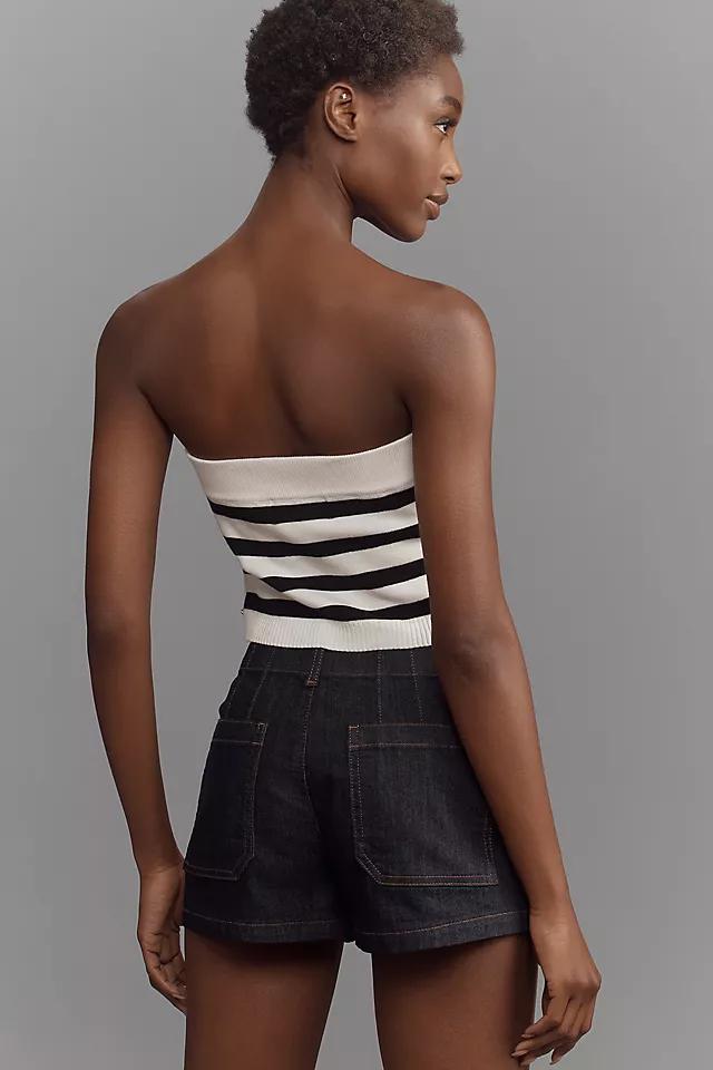 By Anthropologie Striped Side-Button Tube Top Product Image