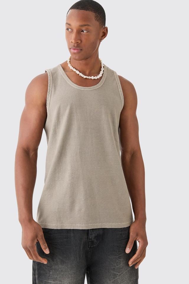 Textured Washed Vest | boohooMAN USA Product Image